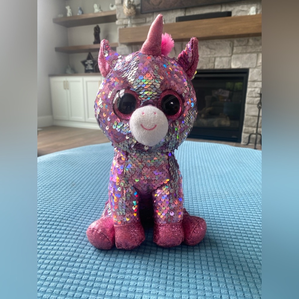 Ty Pink Sequin Unicorn Stuffed Animal / medium / no tag beanie boo